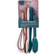 Wholesale - 5pc Red/Teal Full Silicone utensil set C/P 48, UPC: 192598885678